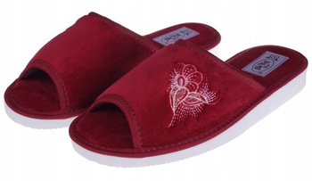 Kapcie damskie naturalne welurowe pantofle laczki PAMI POLSKIE