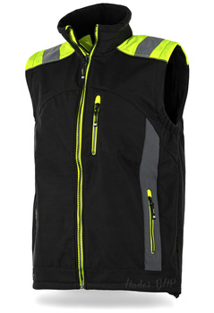 BEZRĘKAWNIK ROBOCZY KAMIZELKA SOFTSHELL ostrzegawcza odblaskowa BHP