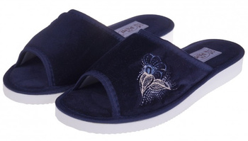 Kapcie damskie naturalne welurowe pantofle laczki PAMI POLSKIE