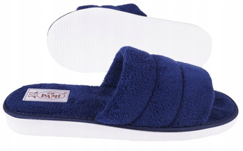 Kapcie damskie naturalne welurowe pantofle laczki PAMI FROTKA