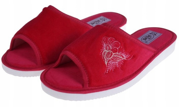 Kapcie damskie naturalne welurowe pantofle laczki PAMI POLSKIE