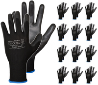 Rękawice robocze 12 PAR dla mechaników NITRYLOWE CIENKIE ROZMIAR